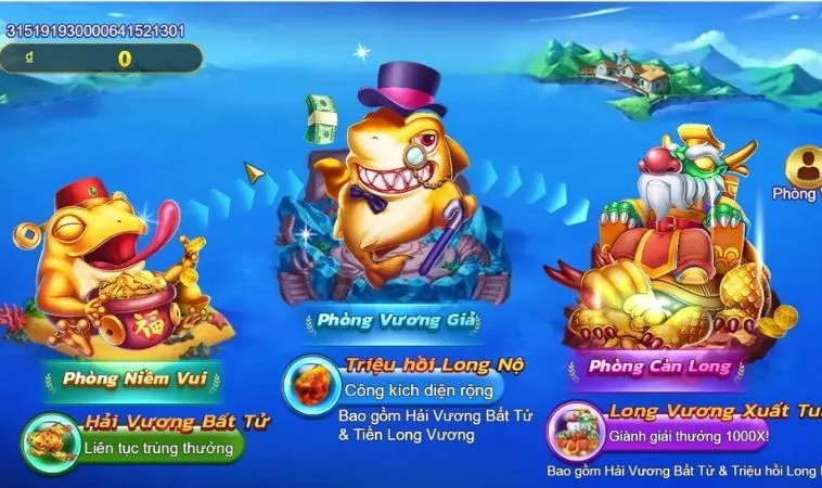 Cách Chơi Bắn Cá Royal Fishing Tại 789WIN Từ Chuyên Gia 2 Các cấp độ phòng chơi Bắn Cá Royal Fishing tại 789WIN