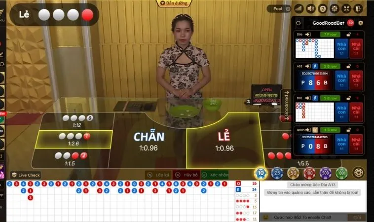 Các cửa cược trong game Xóc Đĩa tại 789WIN